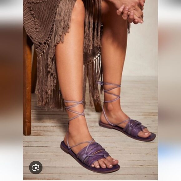 Free People Cami Hurache Wrap Sandal - Size Euro 37.5/US 7.5 - NWOT - Picture 1 of 7